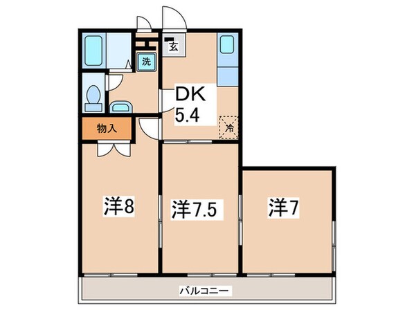 アンプル－ルフェ－ル長坂の物件間取画像